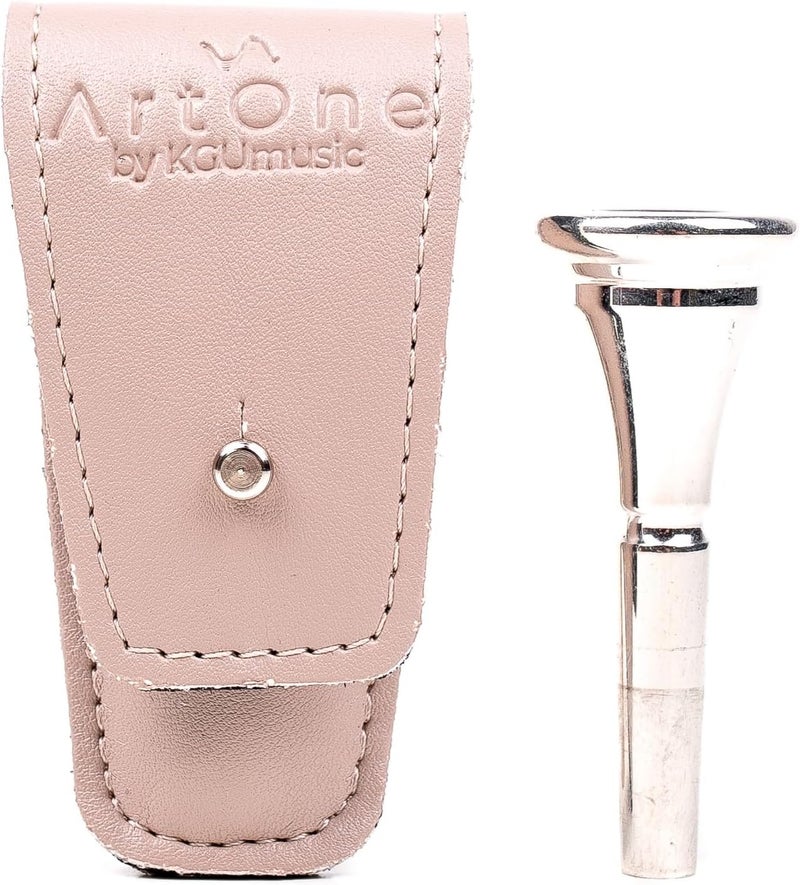 Artone French Horn MOUTHPIECE POUCH Double. Vegan leather carrying bag for Mouthpiece Protection. Mouthpiece Single holder. French horn accessories. French horn player gift (Beige, Mouthpiece pouch Single) - Image 1
